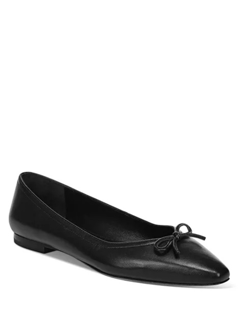 Veronica Beard Cailey Black Pointed Ballet Flat with Bow Accent